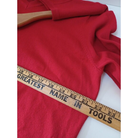 Vintage Land's End Red Preppy 90s V-Neck Pullover Sweater Mens Large - Picture 4 of 7